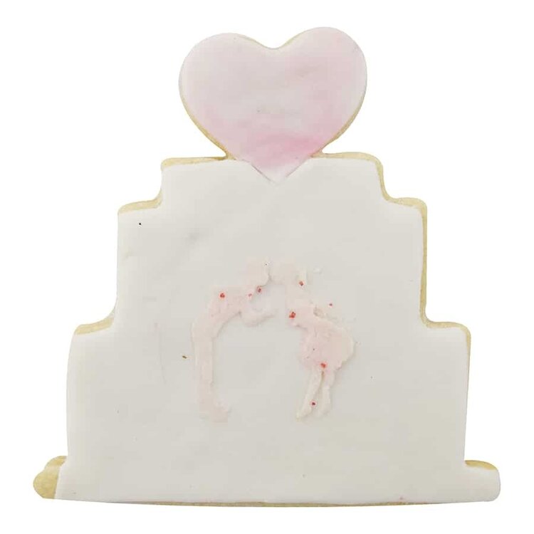 4" Wedding Cake with Heart Cookie Cutter