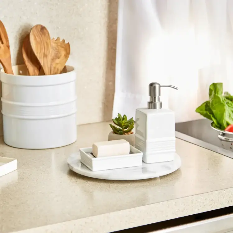 White Ceramic Soap Dispenser