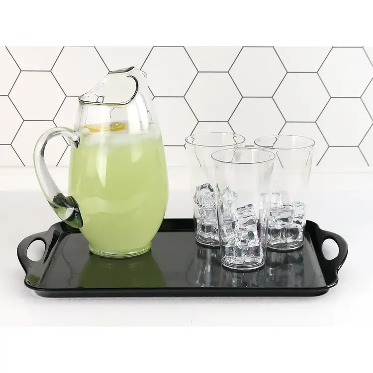 18.75x11.25" Black Melamine Tray