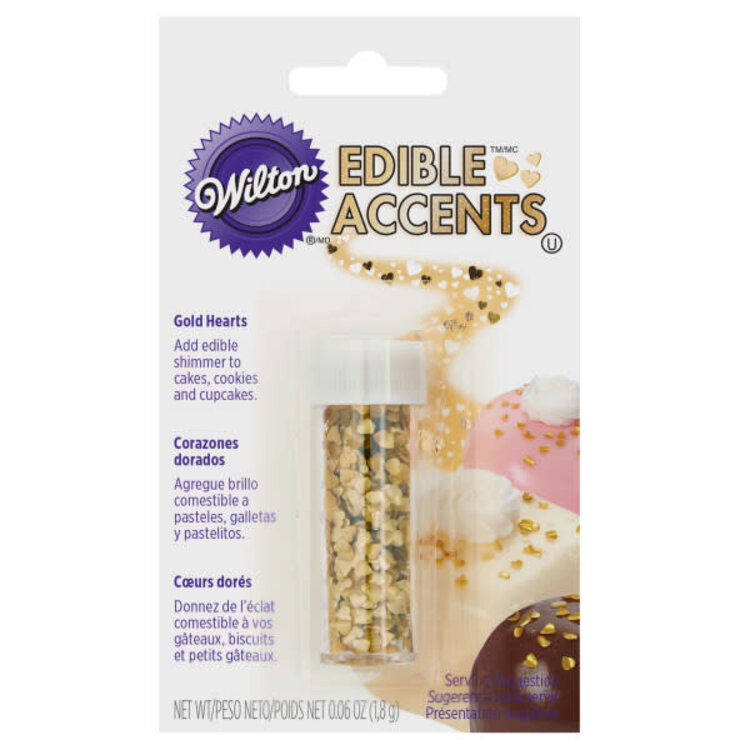 Wilton Gold Hearts Edible Glitter
