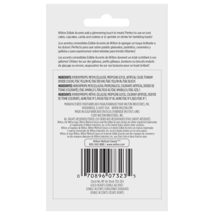 Wilton Gold Hearts Edible Glitter