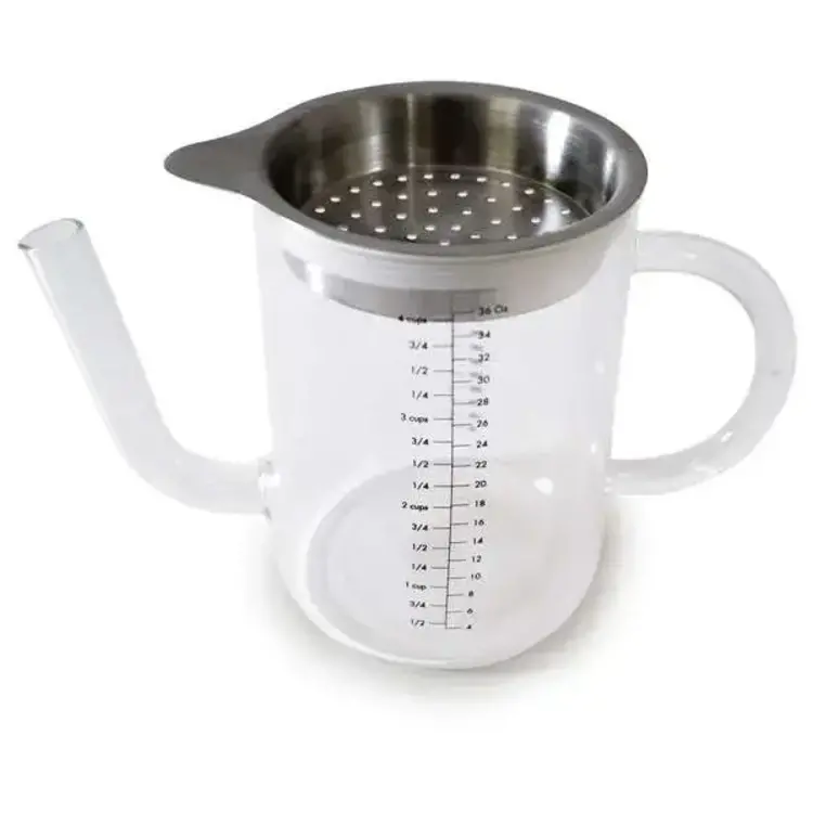 4 cup Glass Fat Separator with Strainer