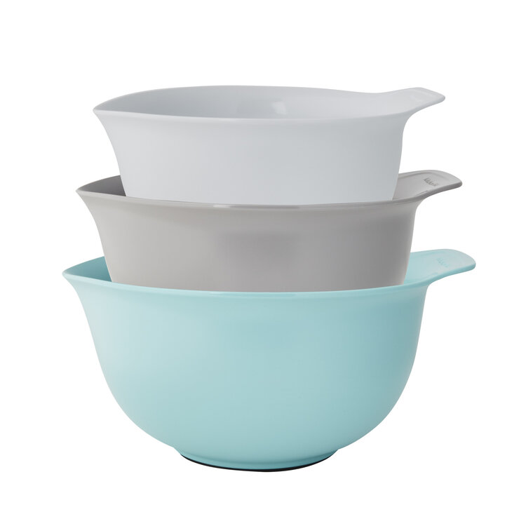 Kitchenaid Grey, Aqua, & White Mixing Bowls