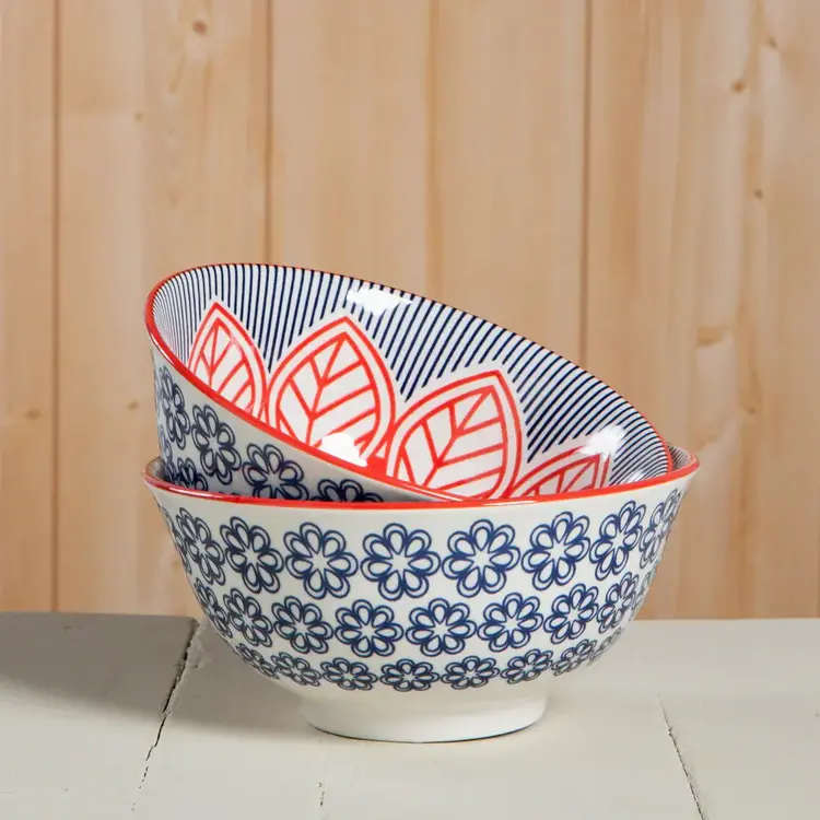 6” Red Floral Bowl