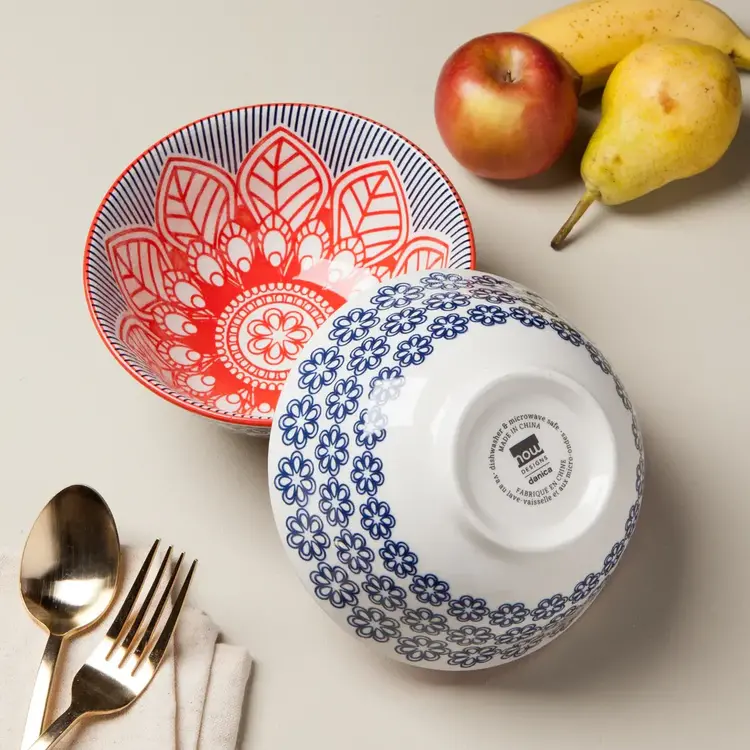 6” Red Floral Bowl