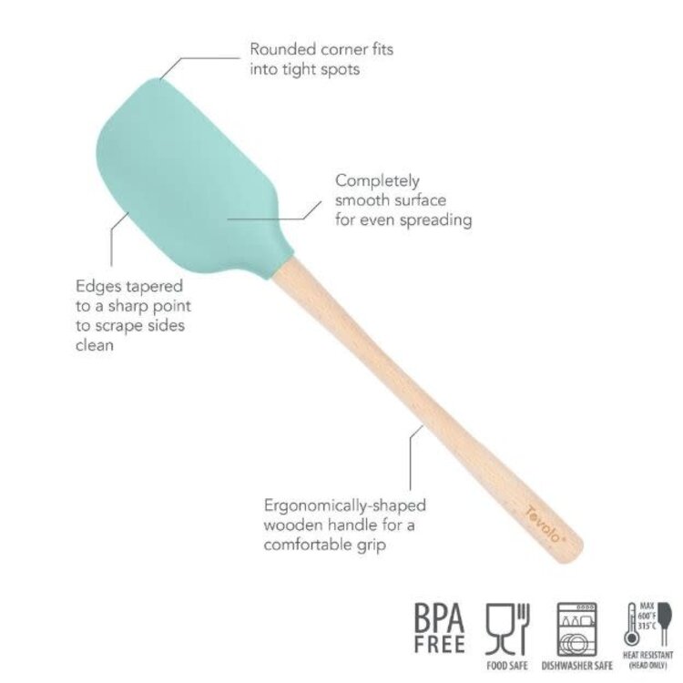 Tovolo Aqua Silicone Spatula with Wood Handle