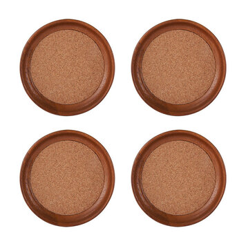 Cork & Acacia Coasters, set of 4