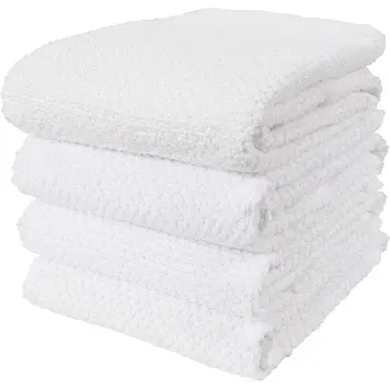White Terry Dishtowels, set of 4