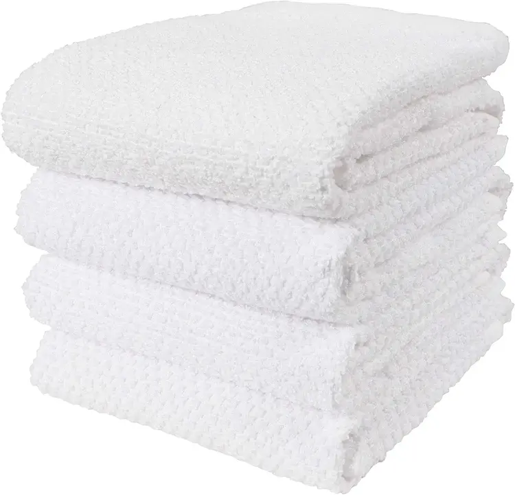 White Terry Dishtowels, set of 4