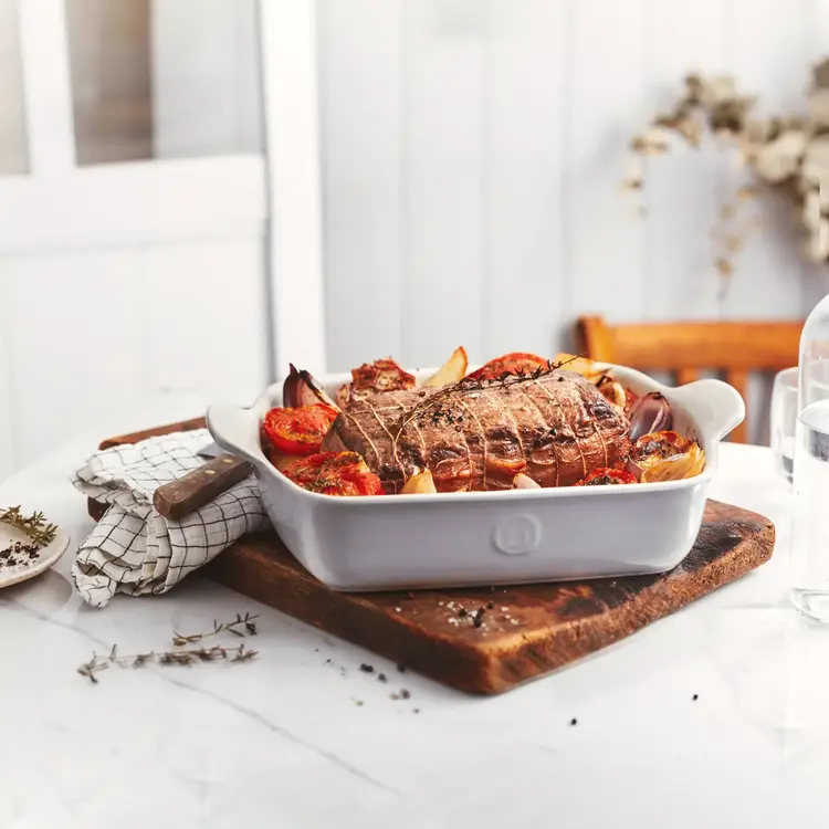 Emile Henry 10.6x9.1" Pearl Grey Baking Dish (2 quart)