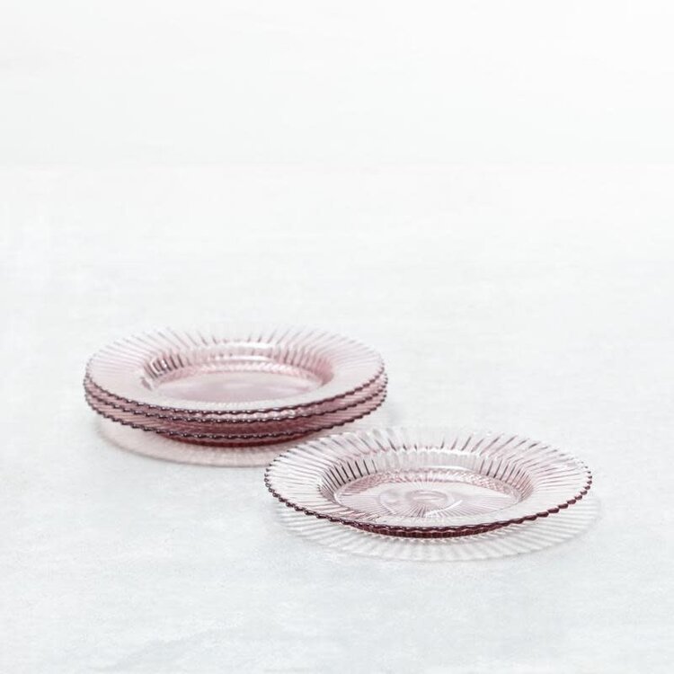 Pink Glass Dessert Plate