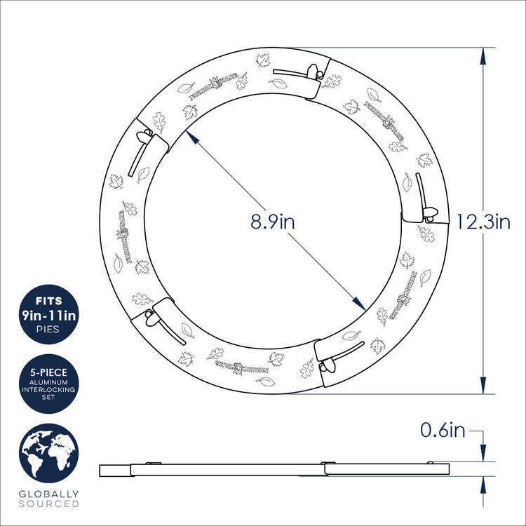 Nordic Ware Adjustable Tin Pie Crust Shield