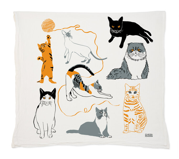 Claudia Pearson Claudia Pearson Cats Dishtowel