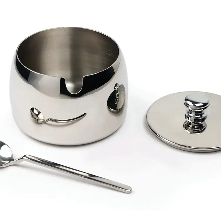 Stainless Steel Sugar Bowl with Spoon