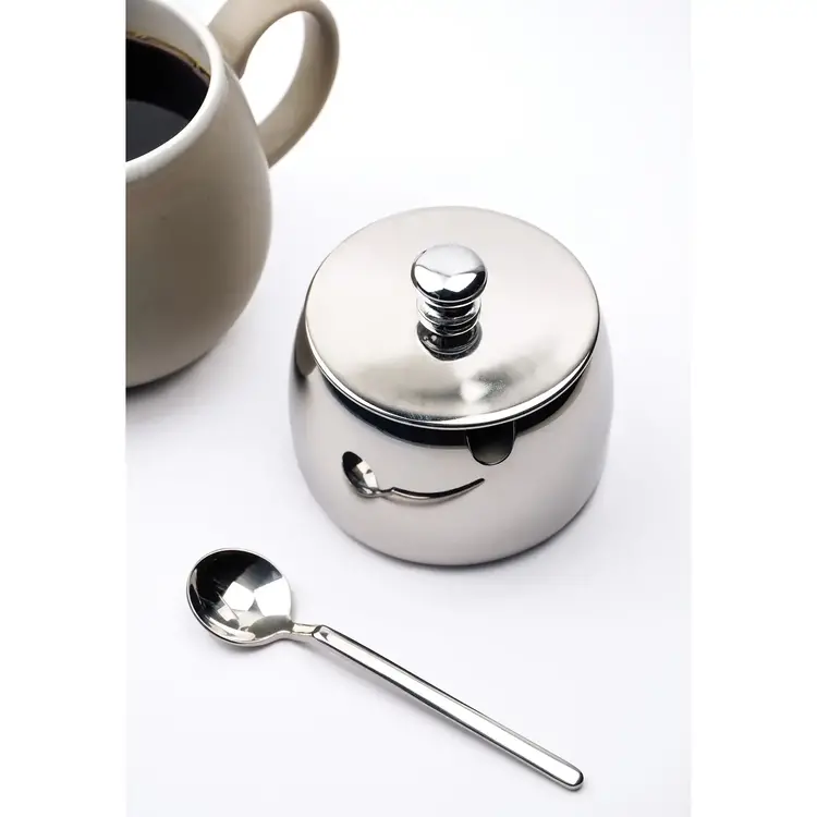 Stainless Steel Sugar Bowl with Spoon