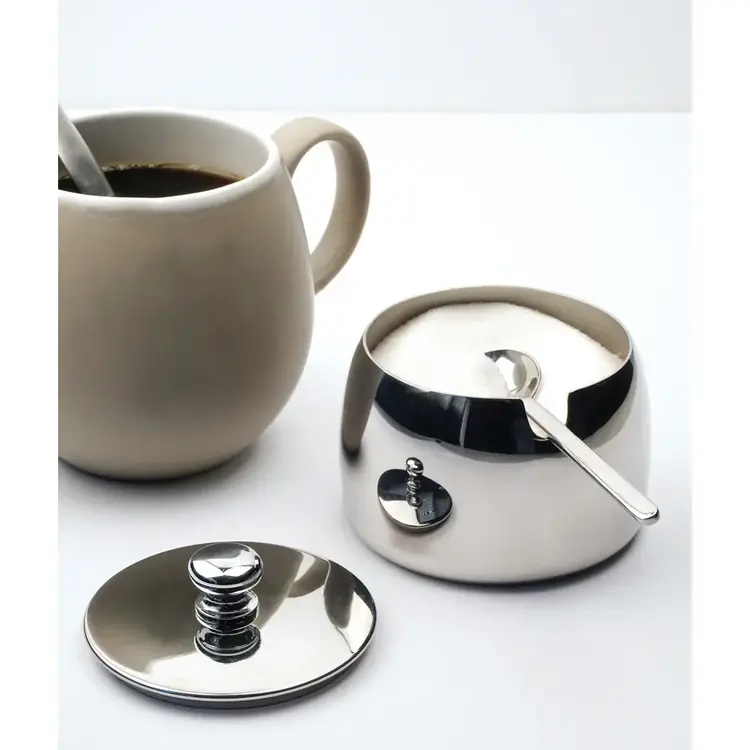 Stainless Steel Sugar Bowl with Spoon