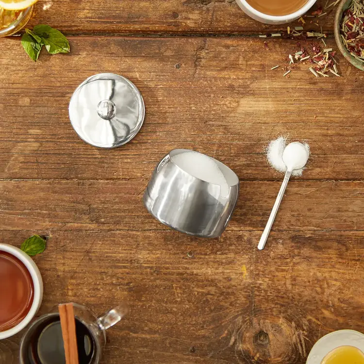 Stainless Steel Sugar Bowl with Spoon