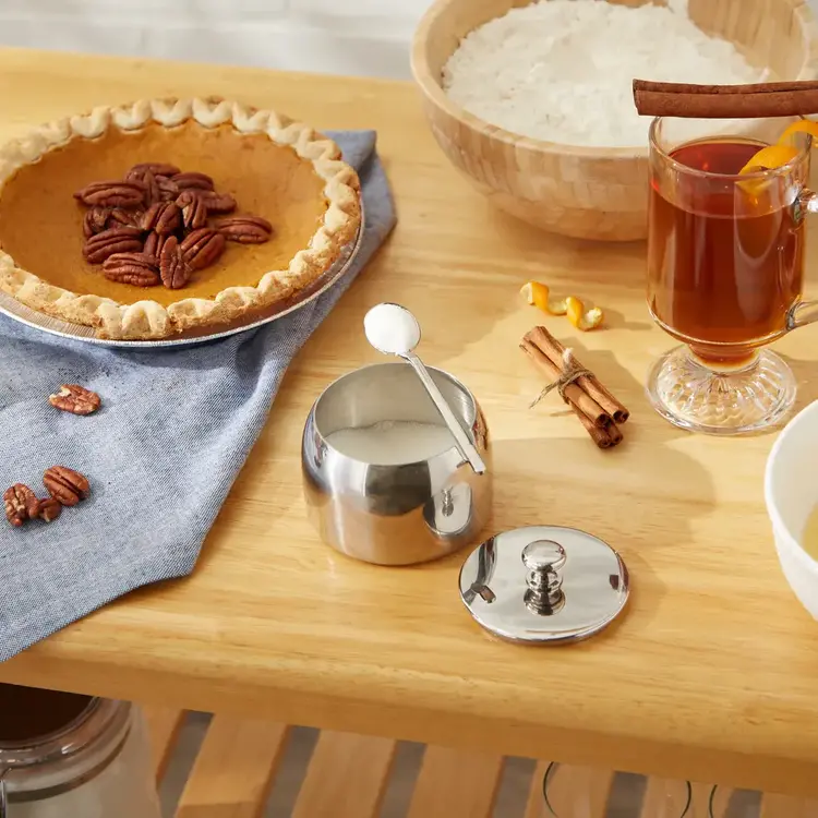 Stainless Steel Sugar Bowl with Spoon