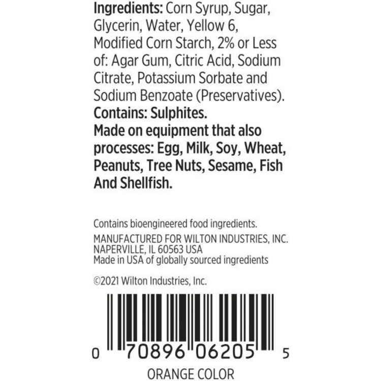 Wilton 1oz Orange Gel Food Color