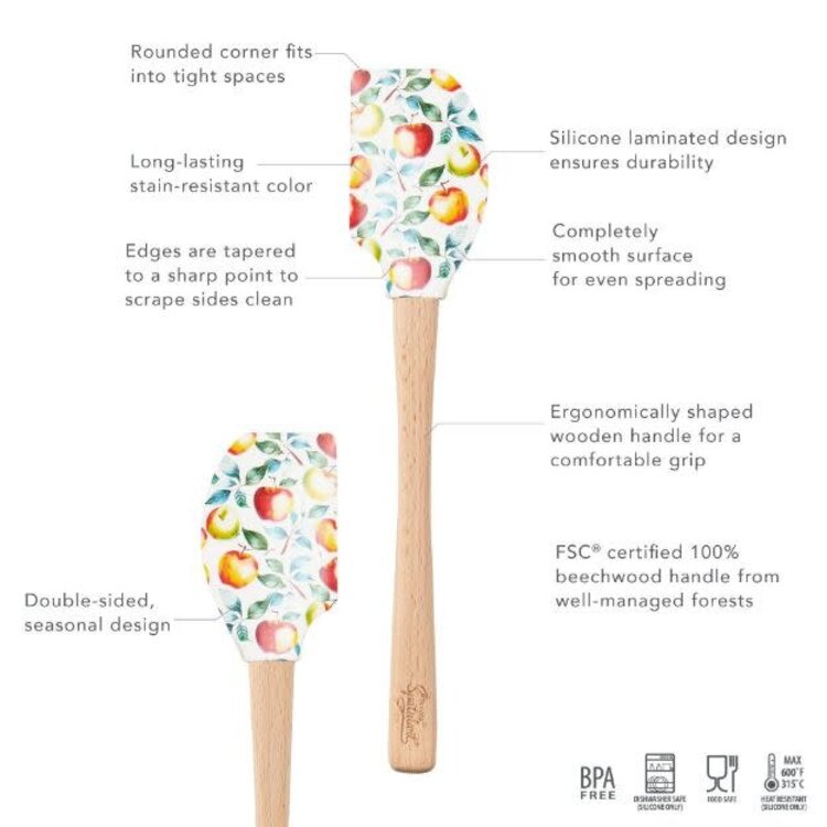 Tovolo Apple Silicone Spatula with Wood Handle