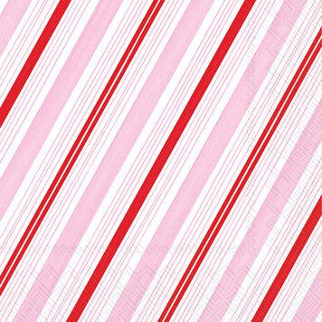 Peppermint Stripes Cocktail Napkins, set of 20