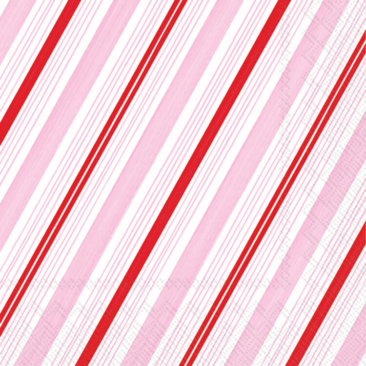 Peppermint Stripes Cocktail Napkins, set of 20