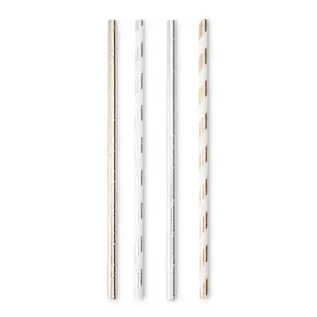 Assorted Metallic Paper Straws, set of 100