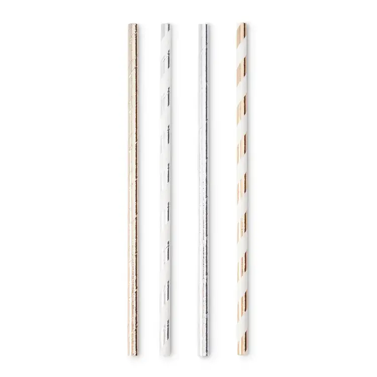 Assorted Metallic Paper Straws, set of 100