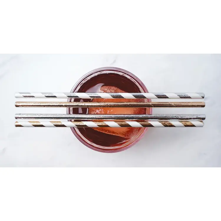 Assorted Metallic Paper Straws, set of 100