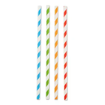 Assorted Stripes Paper Straws, set of 100