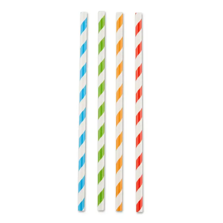 Assorted Stripes Paper Straws, set of 100