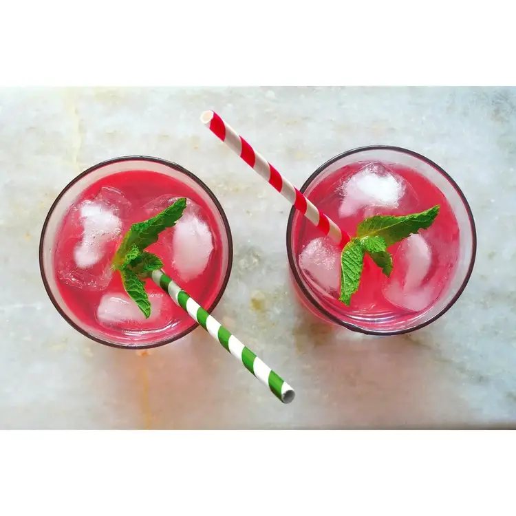 Assorted Stripes Paper Straws, set of 100