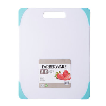 Farberware Plastic Cutting Board with Aqua Corners