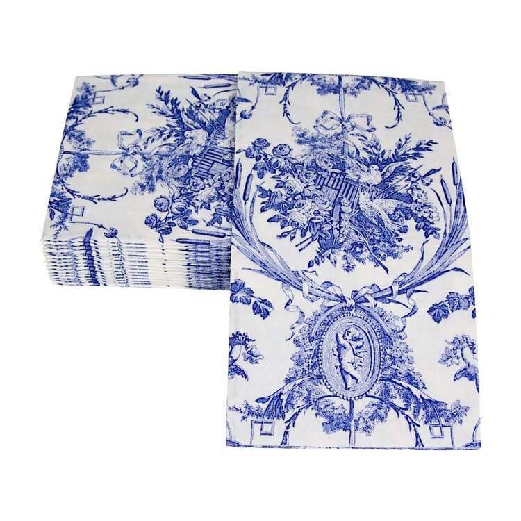 Blue Toile Paper Dinner Napkins