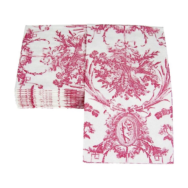 Rose Toile Paper Dinner Napkins