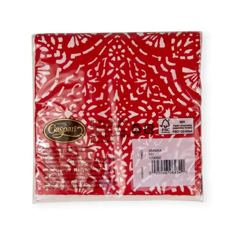 Red Annika Paper Cocktail Napkins