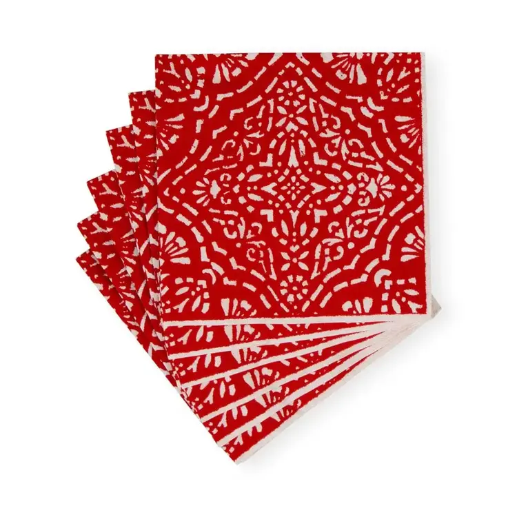 Red Annika Paper Cocktail Napkins