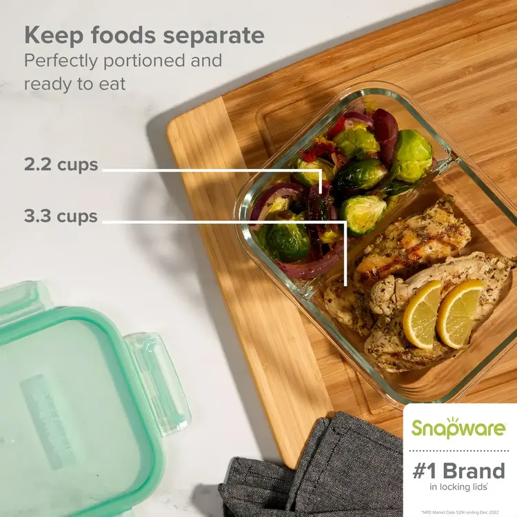 5.8 cup Snapware Bento Glass Storage with Plastic Lid