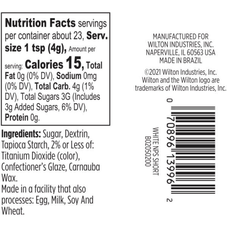 Wilton 3.3oz White Non-Pareils