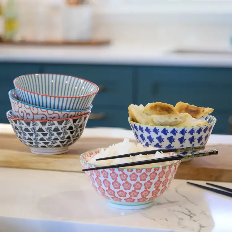 6" Mixed Color Japanese Bowls