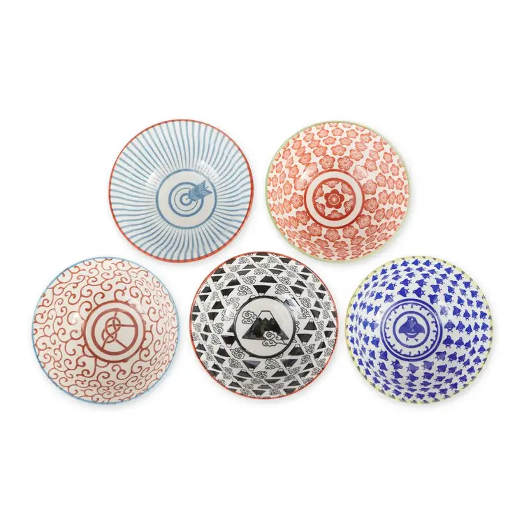 6" Mixed Color Japanese Bowls