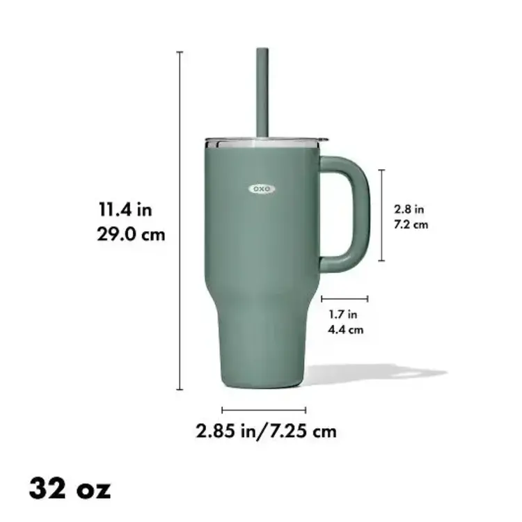 OXO 32oz Jade Water Bottle & Straw