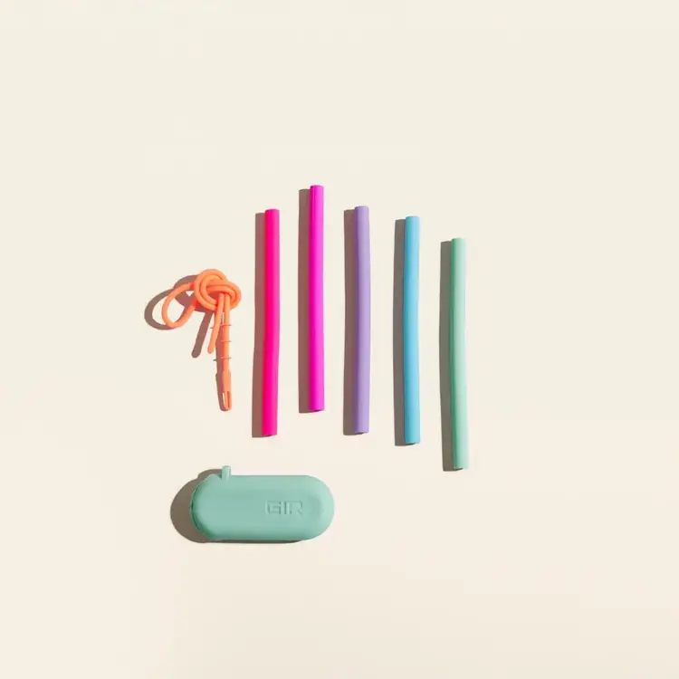 GIR | Get It Right Kids Silicone Straws & Brush, set of 5
