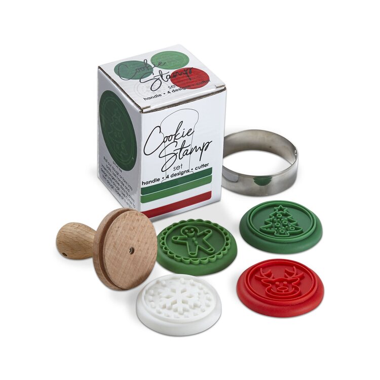 Christmas Cookie Cutters & Stamps Set