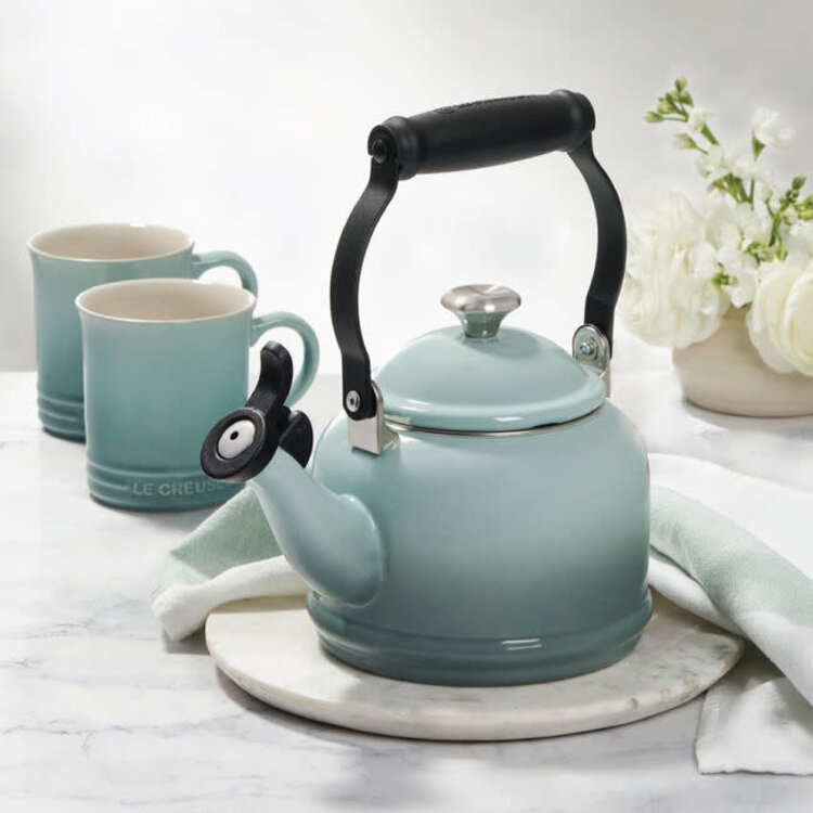 Le Creuset 1.25 quart Sea Salt Whistling Tea Kettle
