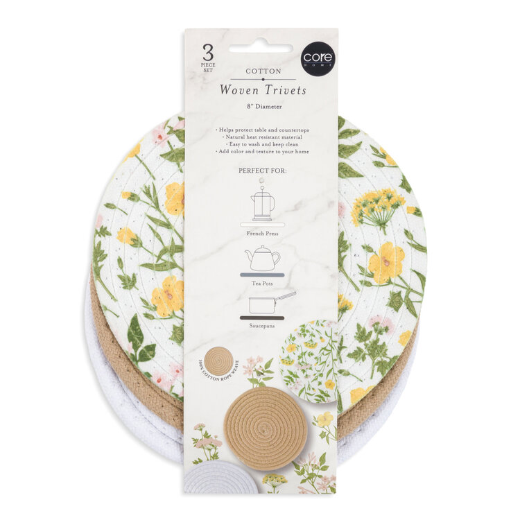 8" Woven Trivets, set of 3