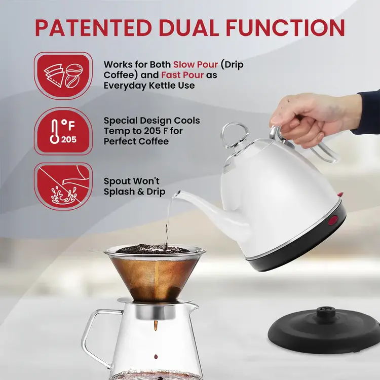 White Electric Pourover Kettle