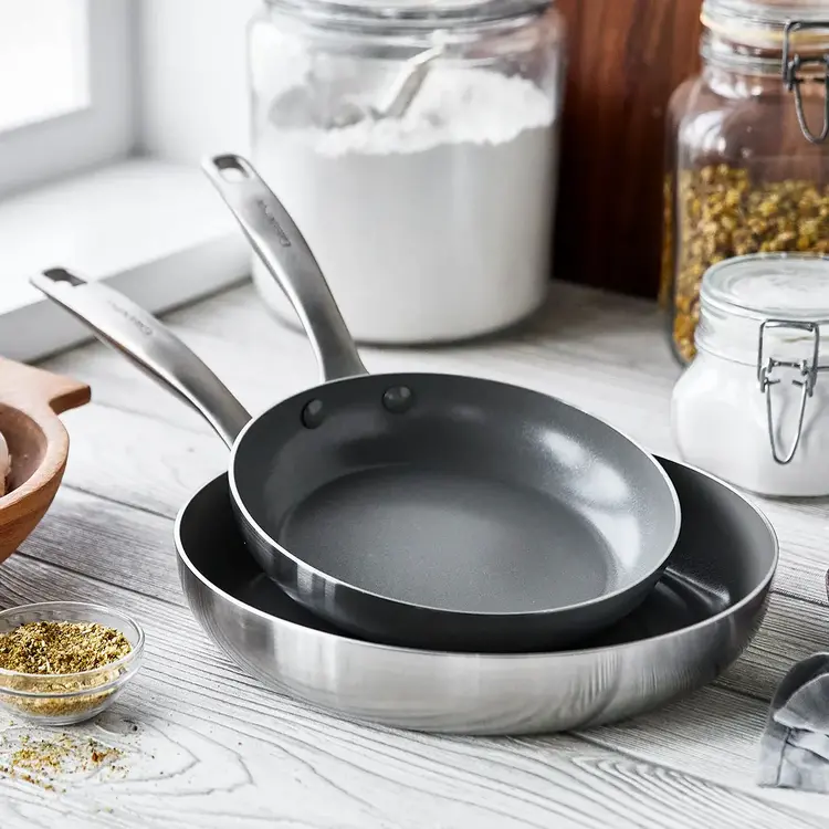 Green Pan 8" Chatham Ceramic Non-Stick & Stainless Steel Frying Pan
