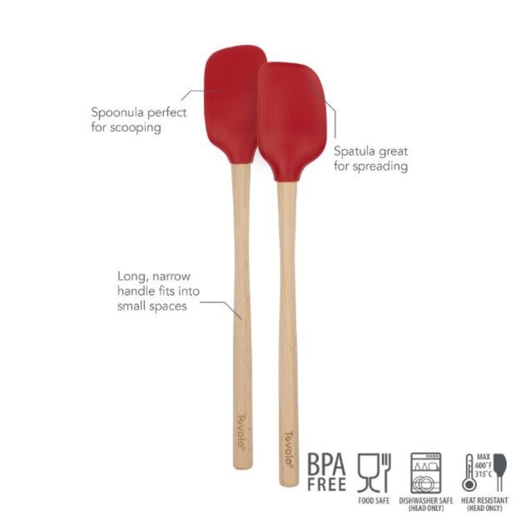 Tovolo Cayenne Red Mini Silicone Spatula & Spoonula Set