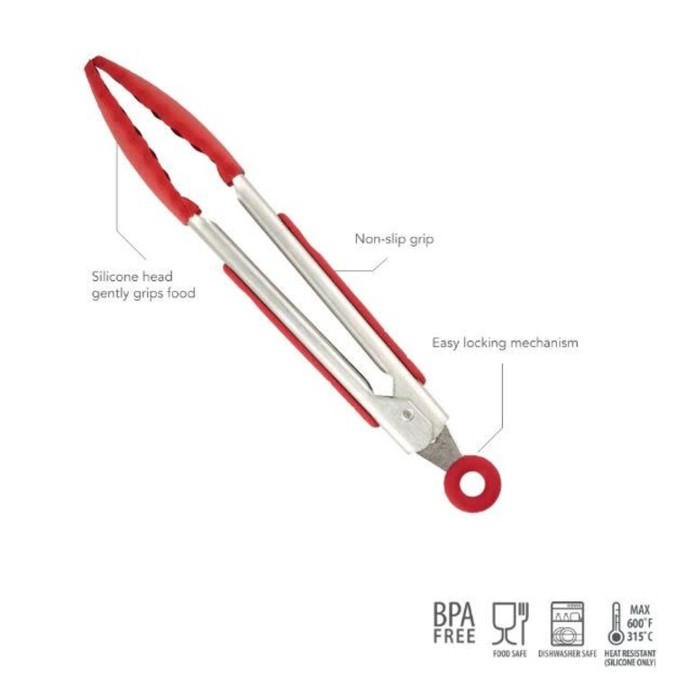 Tovolo Cayenne Red Silicone Mini Tongs